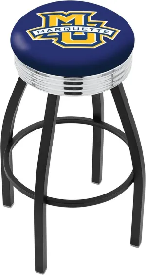 L8B3C Marquette 25" Swivel Counter Stool with a Black Wrinkle and Chrome Finish
