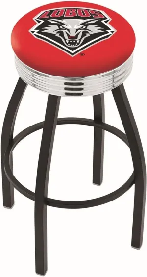 L8B3C New Mexico 25" Swivel Counter Stool with a Black Wrinkle and Chrome Finish