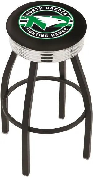 L8B3C North Dakota 25" Swivel Counter Stool with a Black Wrinkle and Chrome Finish