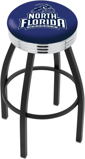 L8B3C North Florida 25" Swivel Counter Stool with a Black Wrinkle and Chrome Finish