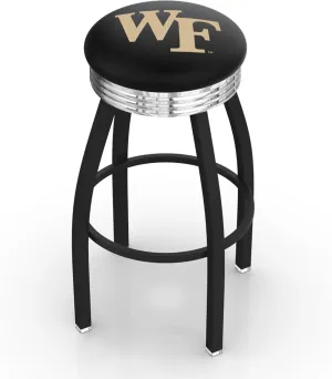 L8B3C Wake Forest 25" Swivel Counter Stool with a Black Wrinkle and Chrome Finish