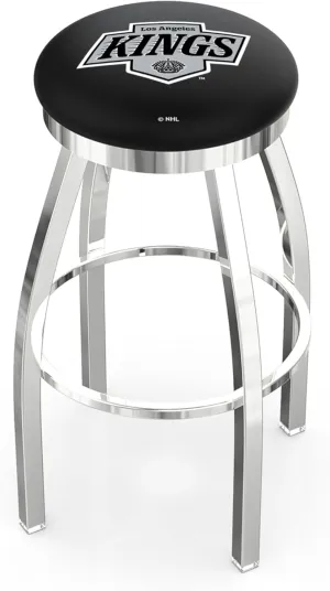 L8C2C - Chrome Los Angeles Kings Swivel Bar Stool with Accent Ring by The Holland Bar Stool Company