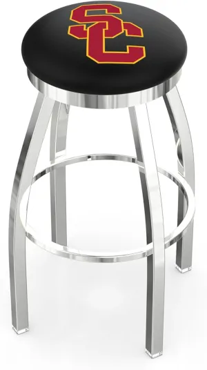 L8C2C USC Trojans 30" Swivel Bar Stool with Chrome Finish