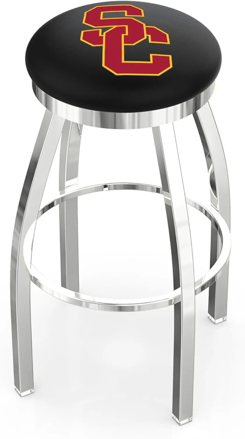 L8C2C USC Trojans 30" Swivel Bar Stool with Chrome Finish