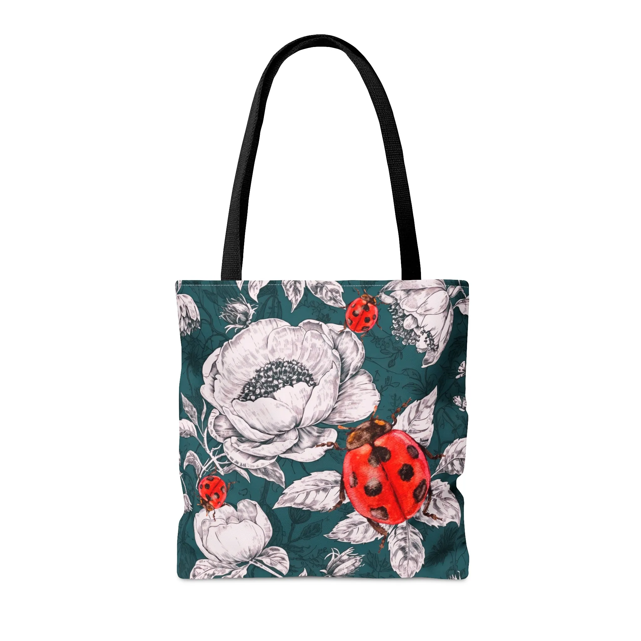 Ladybug Green Toile Tote Bag