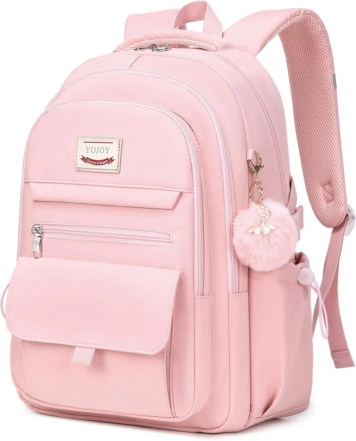 Laptop Backpack 15.6 Inch College Backpacks for Women, School Backpack for Girls,Students Aesthetic Anti Theft Travel Daypack Large Bookbags Middle High School Back Pack(Pink)