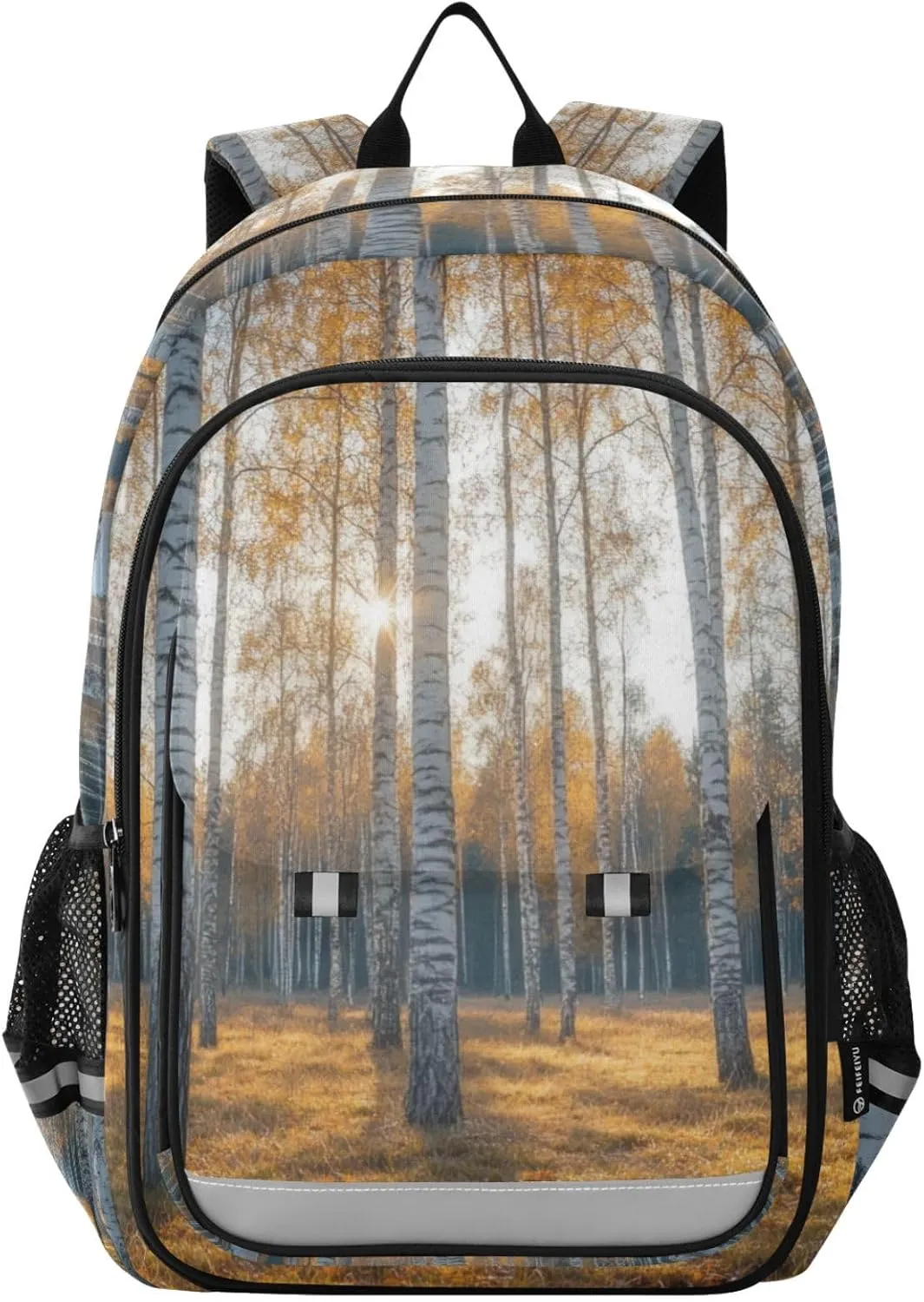 Laptop Backpack Purse Birch Trees Autumn Forest for Women Men Travel Daypack Casual Shoulder Bag Book Bag Cute Cool Funny Backpack with Compartment & Multiple Pockets