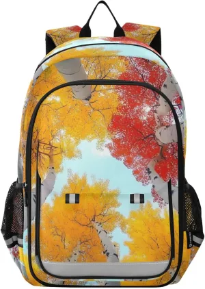 Laptop Backpack Purse Colorful Birch Tree for Women Men Travel Daypack Casual Shoulder Bag Book Bag Cute Cool Funny Backpack with Compartment & Multiple Pockets
