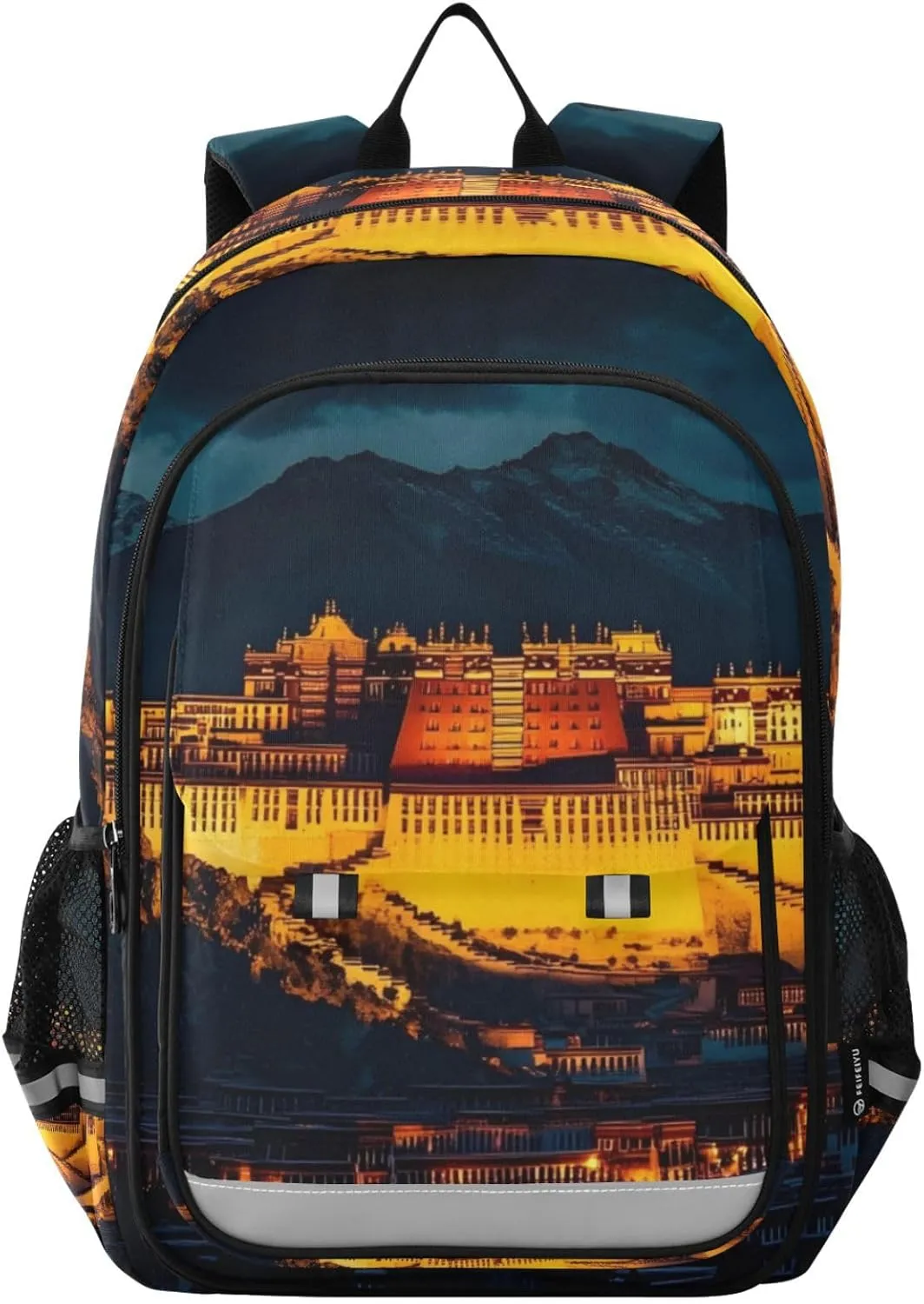 Laptop Backpack Purse Potala Palace Landscape for Women Men Travel Daypack Casual Shoulder Bag Book Bag Cute Cool Funny Backpack with Compartment & Multiple Pockets
