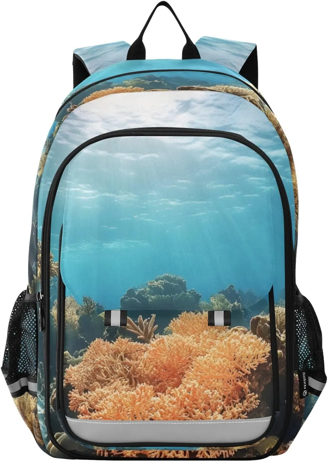 Laptop Backpack Purse Underwater Reef Coral for Women Men Travel Daypack Casual Shoulder Bag Book Bag Cute Cool Funny Backpack with Compartment & Multiple Pockets