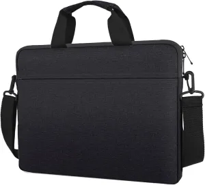 Laptop Case Shoulder Bag for 14 Inch MacBook Pro, 15 Inch MacBook Pro/Air, 14-15 Inch Laptop Computer, Protective Polyester Computer Portable Bag Briefcase with Handle, Black