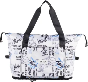 Large Folding Travel Duffle Bag, Expandable Waterproof Gym Weekend Carry On Overnight Tote Bag for Women