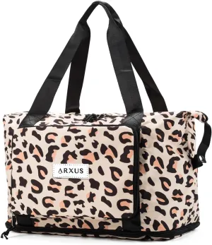 Large Folding Travel Duffle Bag, Expandable Waterproof Gym Weekend Carry On Overnight Tote Bag for Women