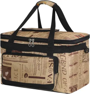 Large Fundamentals Art & Crafts Supplies Organizer Bag Padded Tote Adjustable Shoulder Bag Foldable Essentials Art Storage Cargo Carry Case for Brush Markers Pencils Sketchbook Watercolors Art Palette