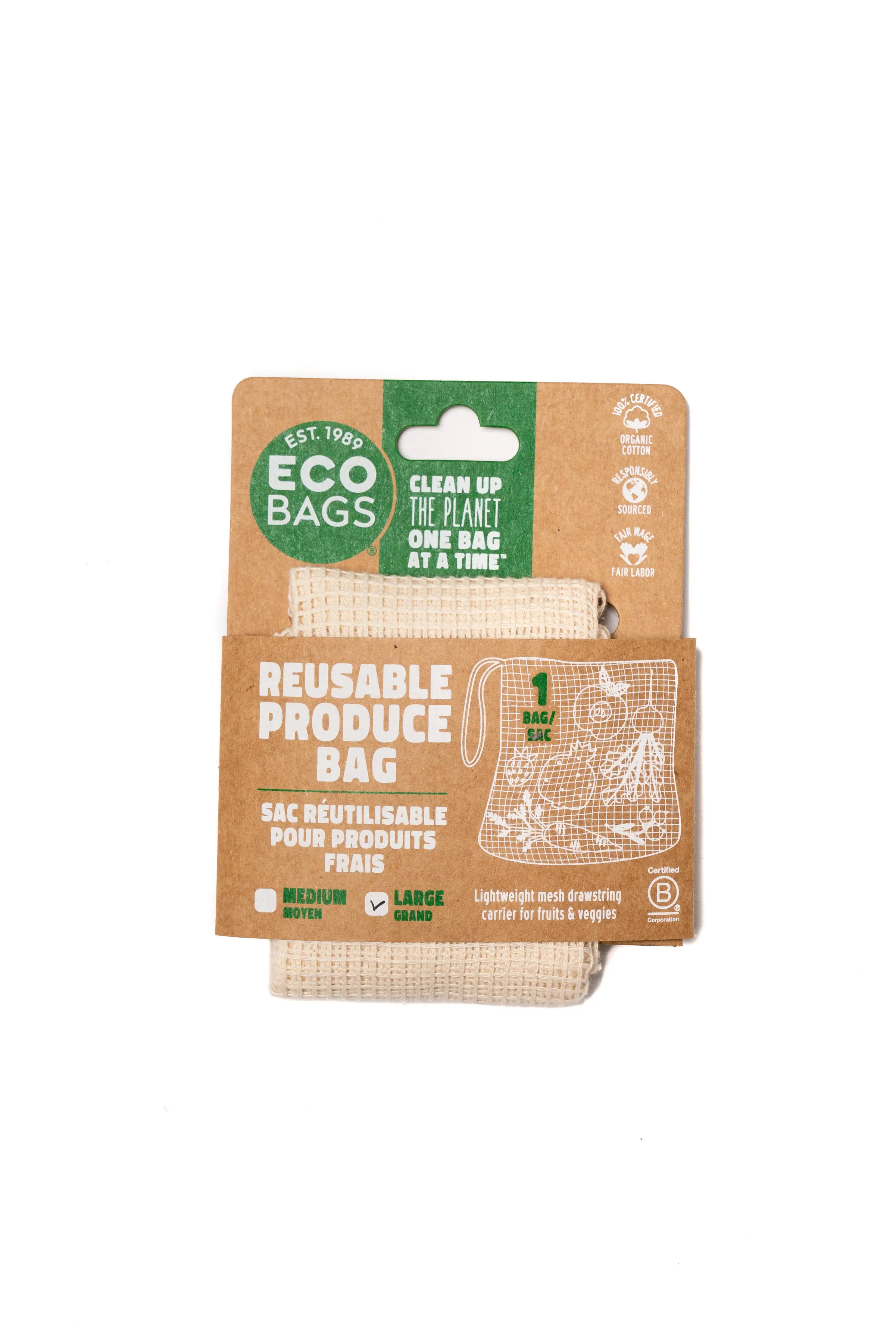Large Organic Mesh Produce Bag