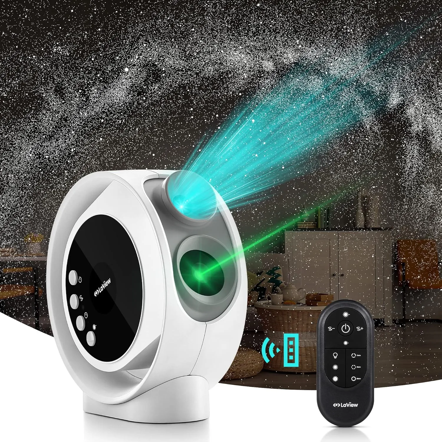 LaView Home Planetarium Star Projector, Ultra Clear Galaxy Projector with 130 ft² Projection Area, Auto-Off Timer, Remote Control, Night Light for Room Decor, 6K Discs, for Kids/Adult Gifts