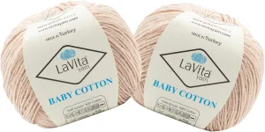 Lavita Cotton Baby Yarn for Knitting 361 Yards - Pack of 2 | Silky Acrylic for Creating Charming Baby Outfits | Hypoallergenic & Anti-Pill Yarn | 100gr Super Soft for Crocheting Blankets