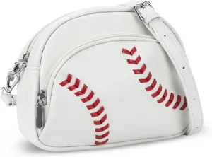 Leather Baseball Bag for Women Baseball Print Crossbody Bag Sport Vegan Leather Coin Purse Baseballs Party Shoulder Bags Game Essentials Must Haves for Men Girls Adult Gifts