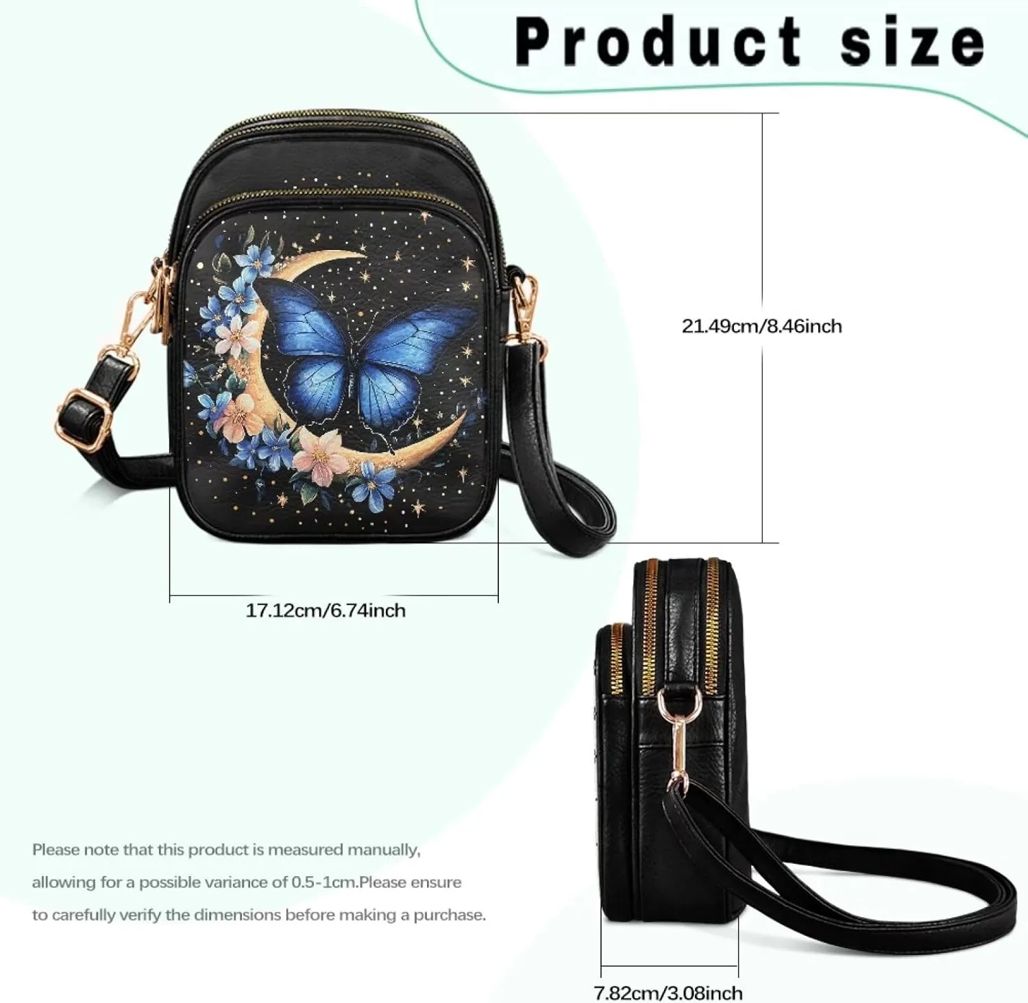 Leather Crossbody Bags for Women Crossbody Sling Bags for Women Cell Phone Bag Wallet Purses Adjustable Strap