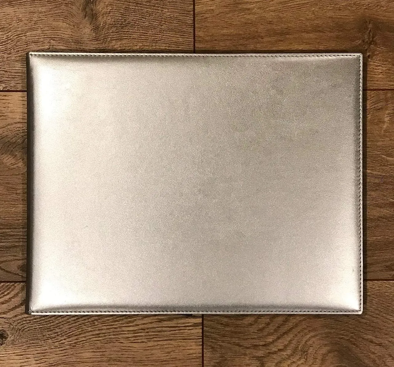 Leather Guest Book Padded Italian - Silver