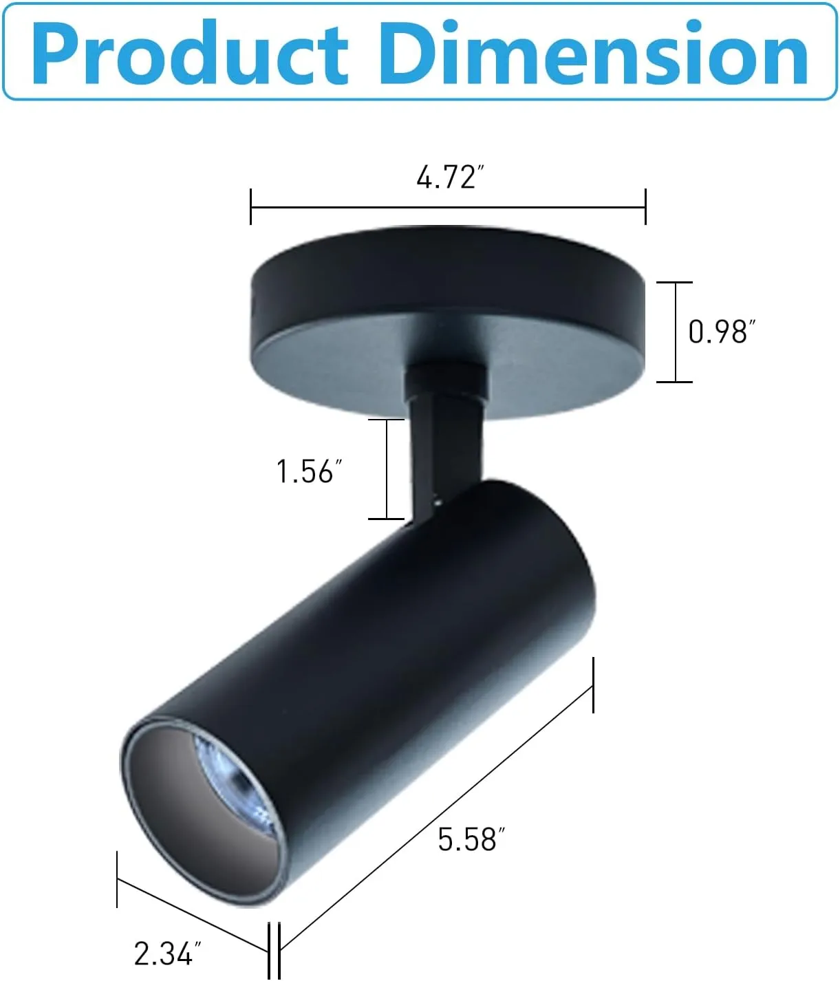 LED Ceiling Spotlight 4000K NO Dimmable Spot Lights with 360° Pivoting Fixture, Adjustable Directional Spot Light Indoor 12W Tilt Angle Accent Lighting,Black 4 Packs,Cool White 24°Beam Angle