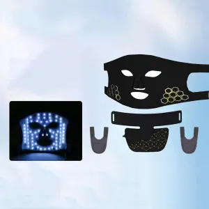 Led facial and neck mask,Usb rechargeable beauty equipment with adjustable strap, home spa facial and neck care tools, Mother's Day gift