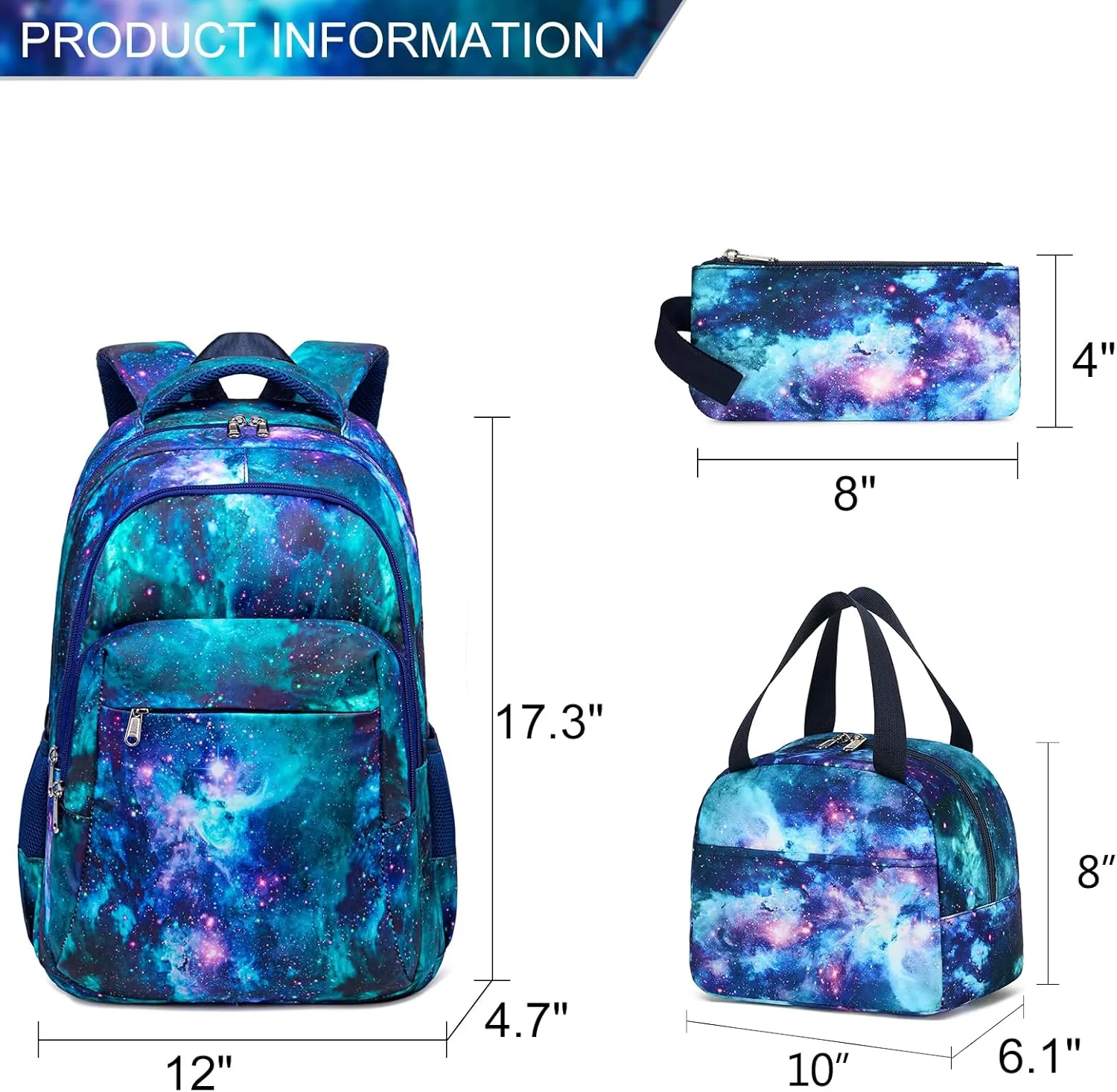 LEDAOU Backpack for Kids Boys School Bags Teen Bookbags Set School Backpack with Lunch Box and Pencil Case