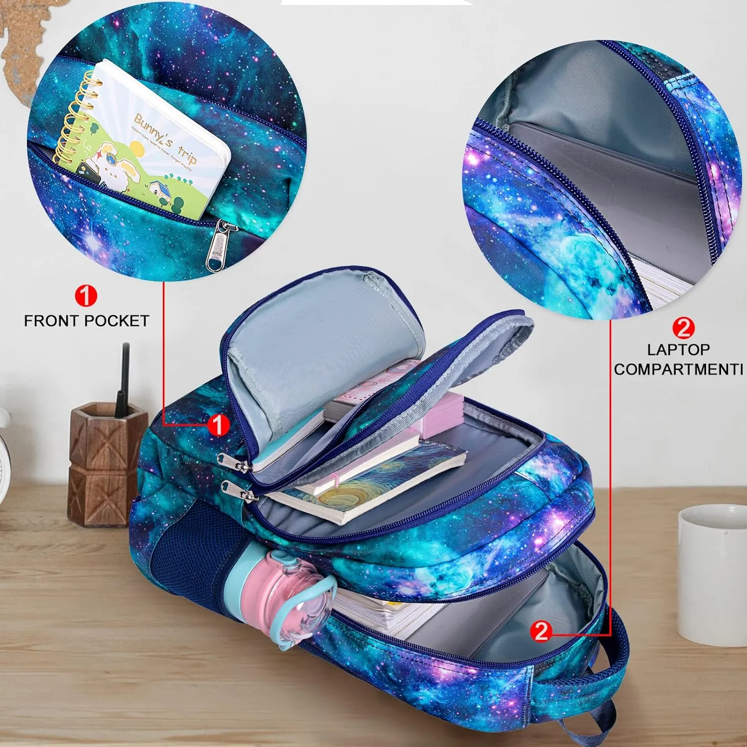 LEDAOU Backpack for Kids Boys School Bags Teen Bookbags Set School Backpack with Lunch Box and Pencil Case