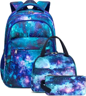 LEDAOU Backpack for Kids Boys School Bags Teen Bookbags Set School Backpack with Lunch Box and Pencil Case