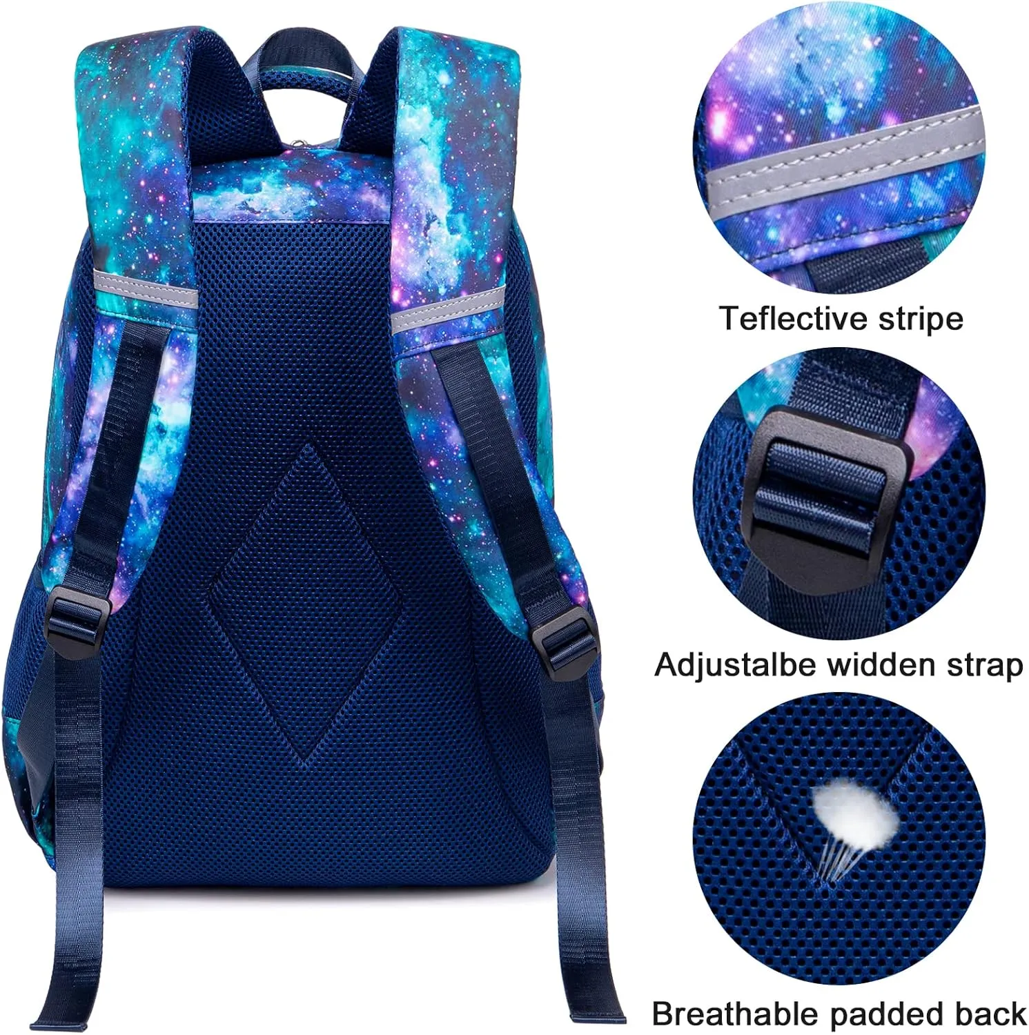LEDAOU Backpack for Kids Boys School Bags Teen Bookbags Set School Backpack with Lunch Box and Pencil Case