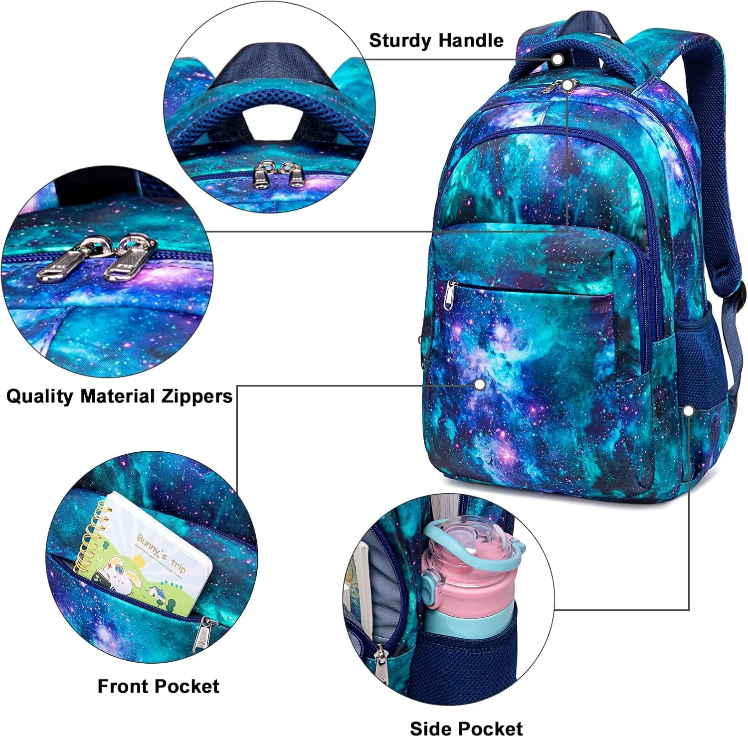 LEDAOU Backpack for Kids Boys School Bags Teen Bookbags Set School Backpack with Lunch Box and Pencil Case