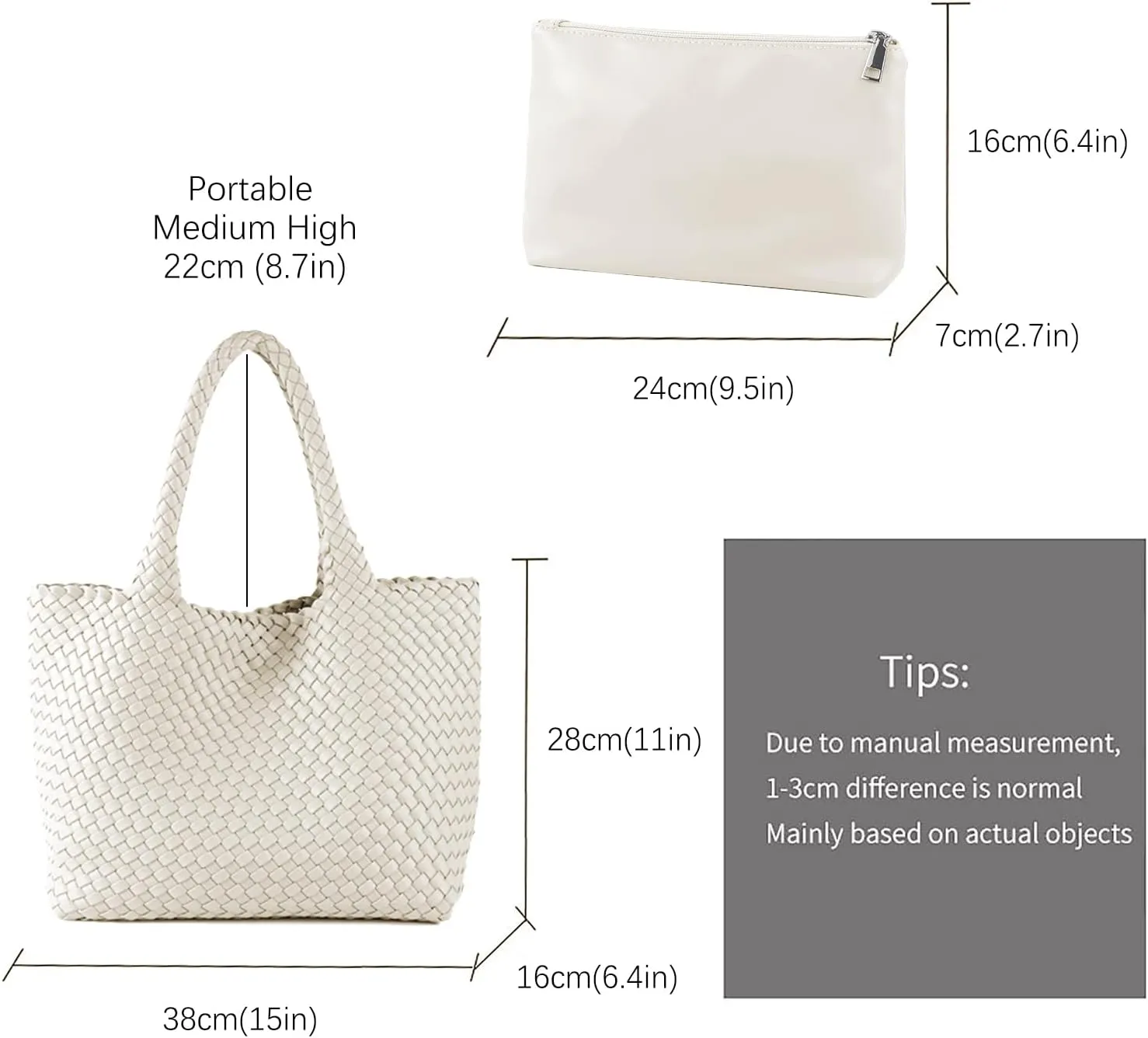 LEMONEYE Women's PU Hand woven Handbag Shoulder Bag Fashion Belt Wallet Suitable for Work Shopping Travel Daily
