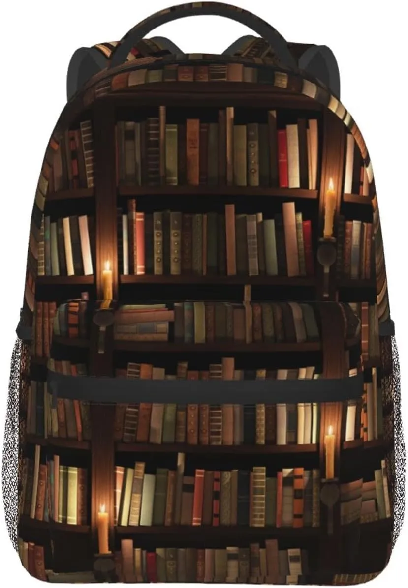 Library Book Backpack,Cute Bookbags Laptop Bag Shoulder Bags Travel Hiking Camping Daypack for Men Women