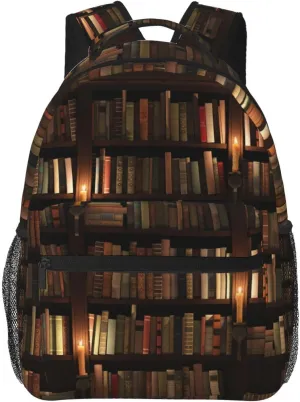 Library Book Backpack,Cute Bookbags Laptop Bag Shoulder Bags Travel Hiking Camping Daypack for Men Women