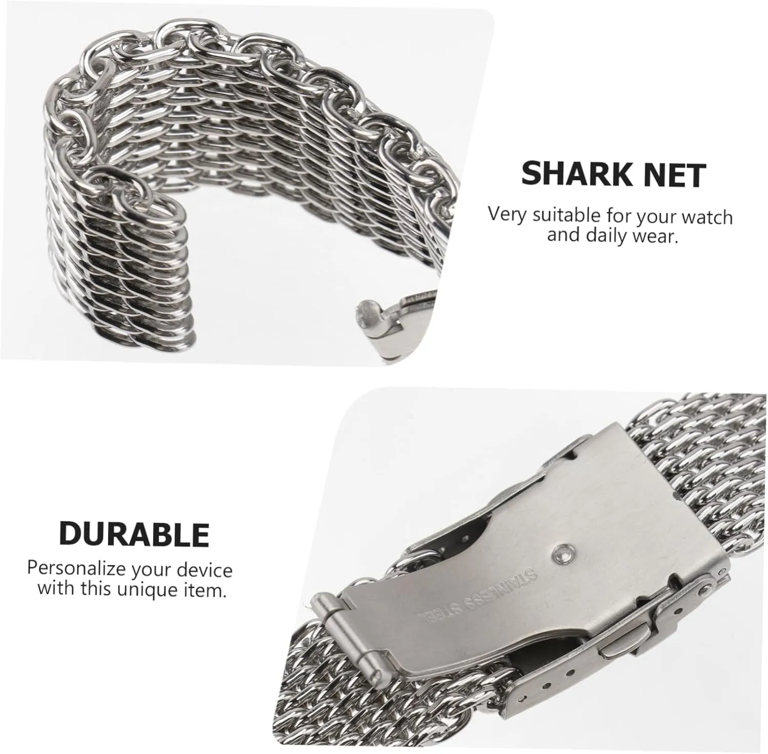 LIFKOME Mesh Watchband Stainless Watch Strap Mesh Watch Band Metal Watchband Stainless Steel Watchbnad
