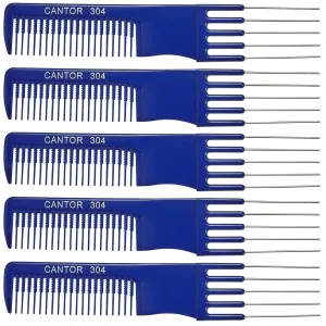Lift Teasing Comb and Hair Pick 5 Pack Stainless Steel Lifts - Chemical and Heat Resistant Detangler - Anti Static Comb For All Hair Types By Cantor