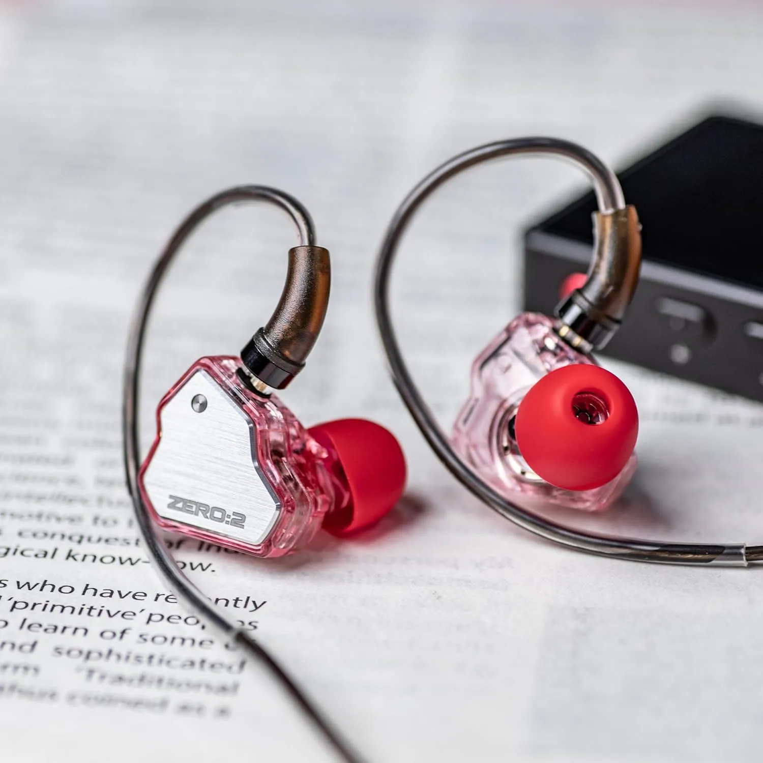 Linsoul 7Hz x Crinacle Zero:2 in Ear Monitor, Updated 10mm Dynamic Driver IEM, Wired Earbuds Earphones, Gaming Earbuds, with OFC IEM Cable for Musician (Pink)