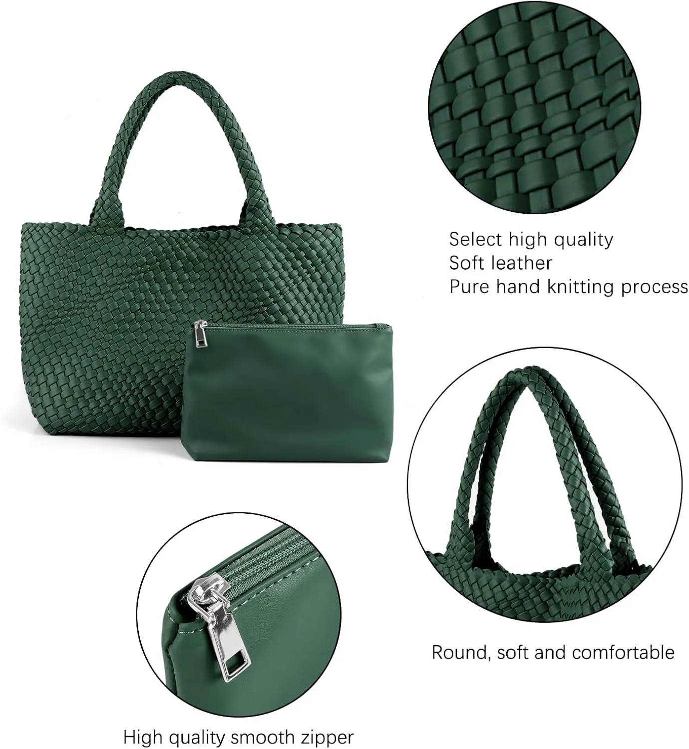 LMKIDS Woven Bag for Women, Vegan Leather Tote Bag Large Summer Beach Travel Handbag and Purse Retro Handmade Shoulder Bag