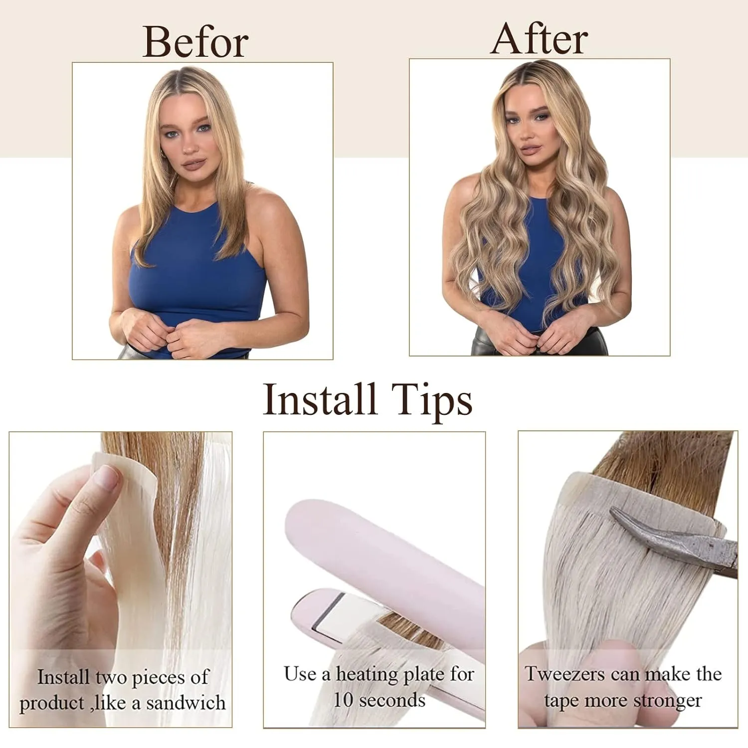 Loxxy 20pcs 30g Tape in Hair Extensions Human Hair Chocolate Brown to Caramel Blonde Remy Hair Tape in Extensions Balayage Seamless Straight Real Hair Extensions Tape Ins Natural Hair 12 Inch