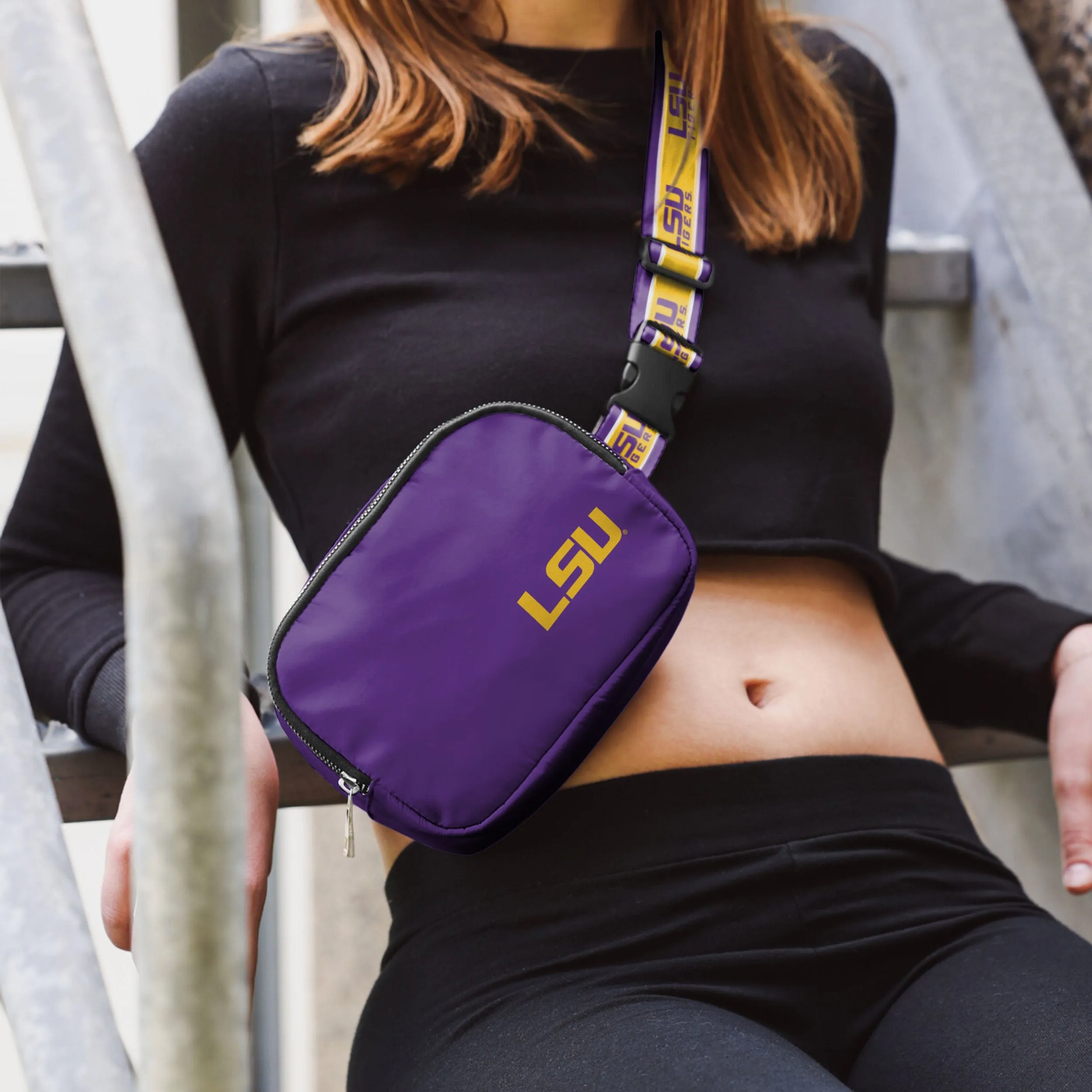LSU Tigers Team Wordmark Crossbody Belt Bag