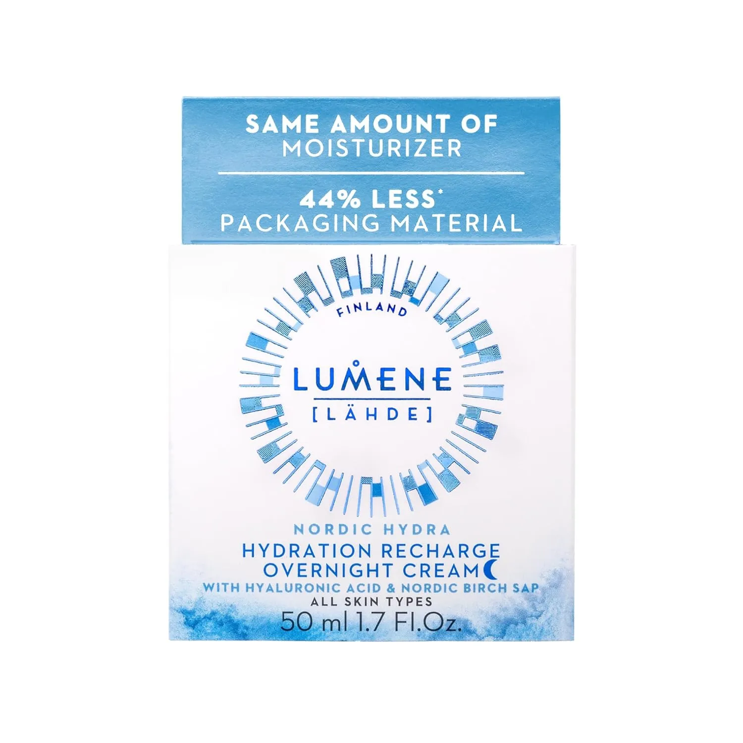 Lumene Nordic Hydra [Lahde] Hydration Recharge Overnight Cream - Lightweight, Hydrating Face Cream with Hyaluronic Acid, Arctic Water   Nordic Birch Sap - Reinforces Natural Moisture Barrier (1.7 oz)