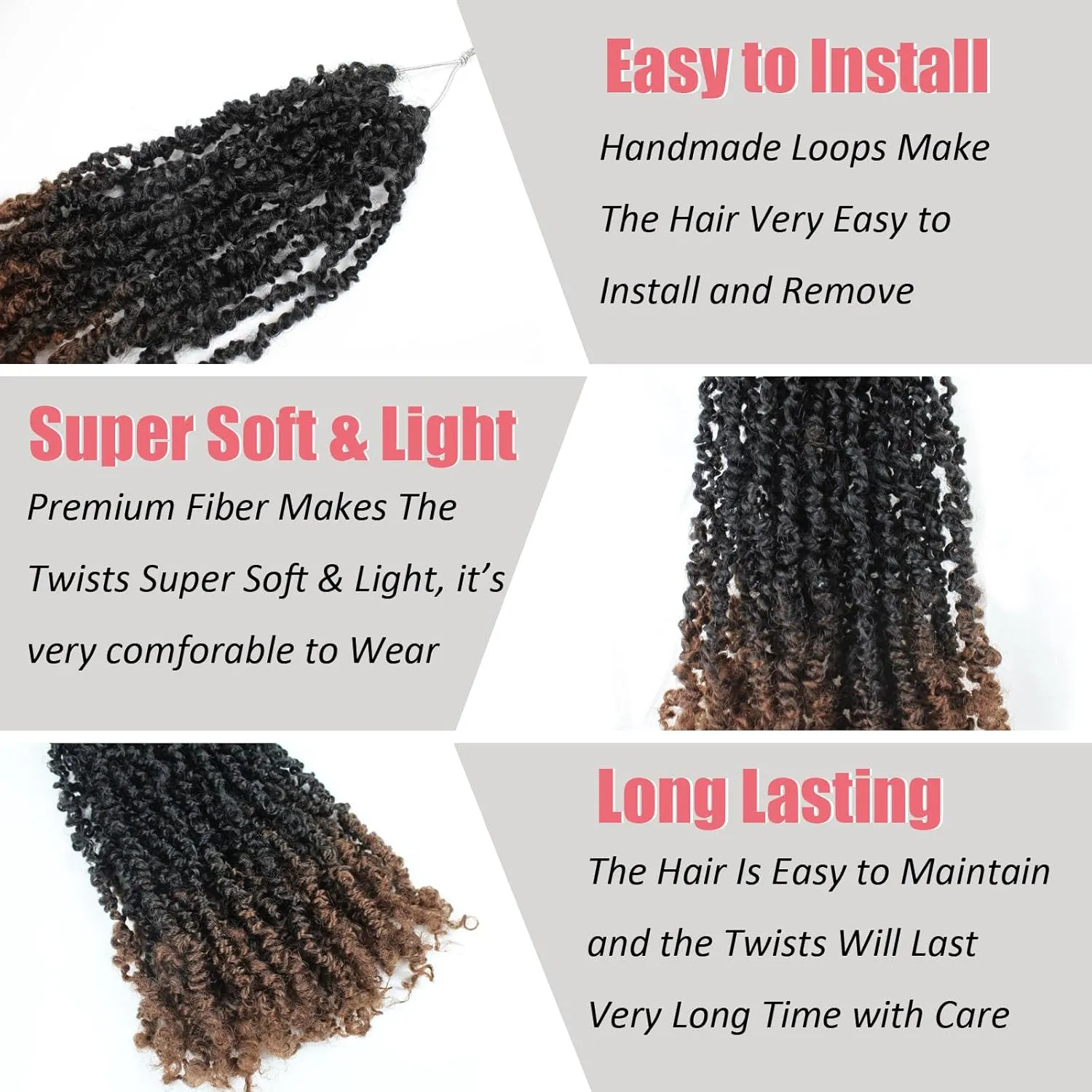 LuxeLouise Yanky Twist Crochet Hair 12 Inch 10 Packs Mini Yankee Twist Crochet Hair Pre-looped Micro Yaki Twist Crochet Braids Hair Extensions For Black Women Ombre Brown(12Inch, 10Pack, OT30)