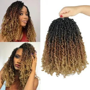 LuxeLouise Yanky Twist Crochet Hair 12 Inch 10 Packs Mini Yankee Twist Crochet Hair Pre-looped Micro Yaki Twist Crochet Braids Hair Extensions For Black Women Ombre Color(12Inch, 10Pack, 1B/30/27)