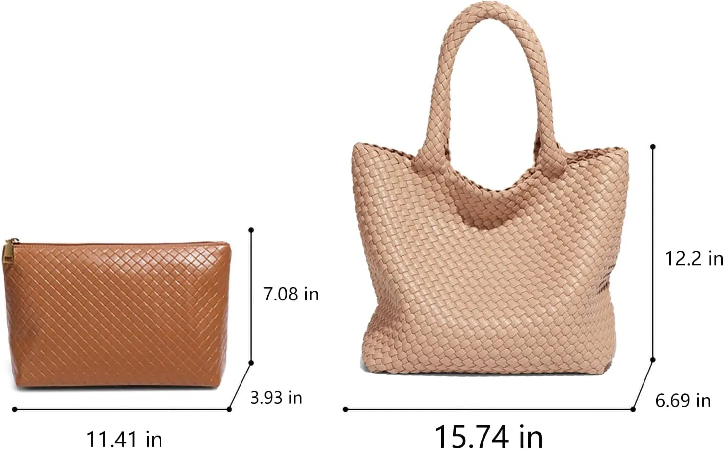 Luxury Woven Office Women's Handbag Large Capacity Vegan Tramp Handmade Leather Tote Bag Plaid Beach Vintage Crossbody Bag