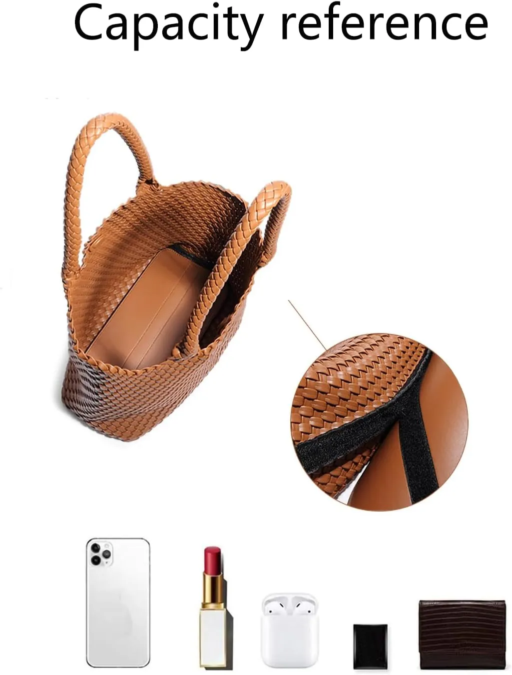 Luxury Woven Office Women's Handbag Large Capacity Vegan Tramp Handmade Leather Tote Bag Plaid Beach Vintage Crossbody Bag