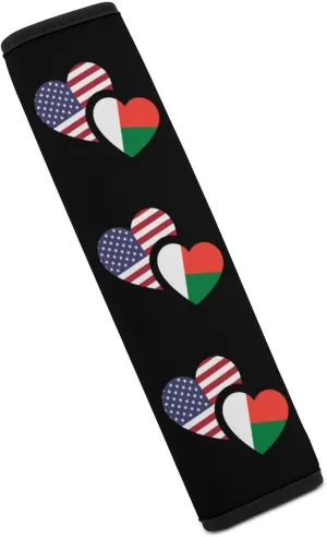 Madagascar U.S. Flag Fashion Car Seat Belt Cover Pad for Shoulder Bag Camera Soft Comfort Accessories 1PCS