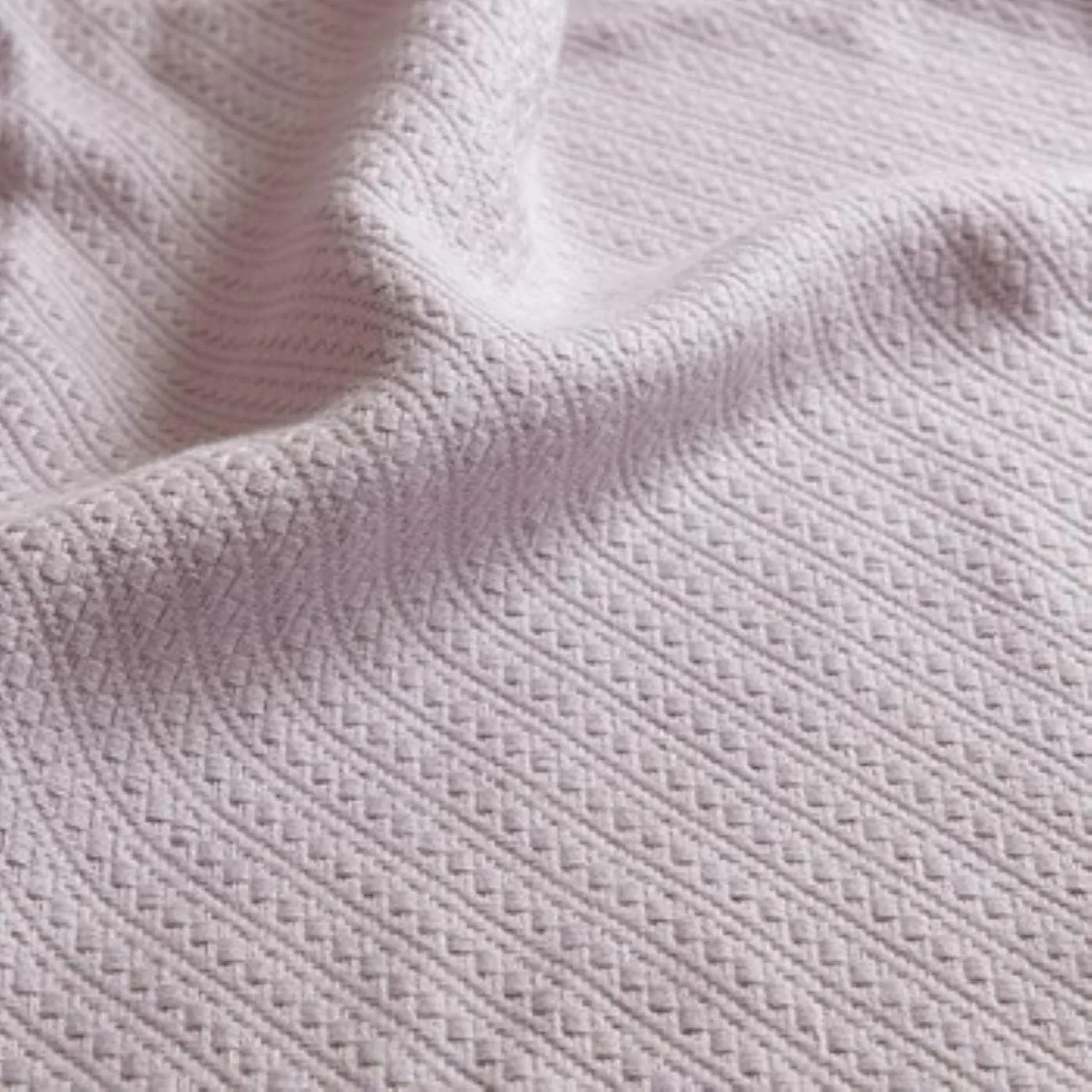 Madison Park Liquid Cotton Blanket Breathable, Softer Ring Spun Weave, Diamond Motif, Luxurious 100% Cotton All Seasons Lightweight Summer Blanket for Bed, Couch, Office, Lilac, Twin