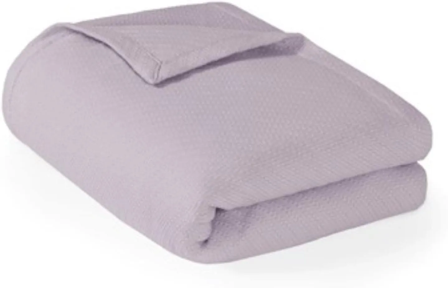 Madison Park Liquid Cotton Blanket Breathable, Softer Ring Spun Weave, Diamond Motif, Luxurious 100% Cotton All Seasons Lightweight Summer Blanket for Bed, Couch, Office, Lilac, Twin