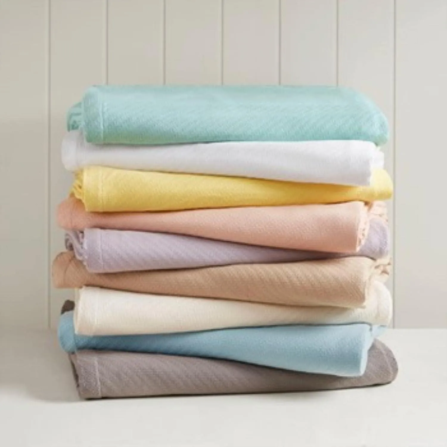 Madison Park Liquid Cotton Blanket Breathable, Softer Ring Spun Weave, Diamond Motif, Luxurious 100% Cotton All Seasons Lightweight Summer Blanket for Bed, Couch, Office, Lilac, Twin