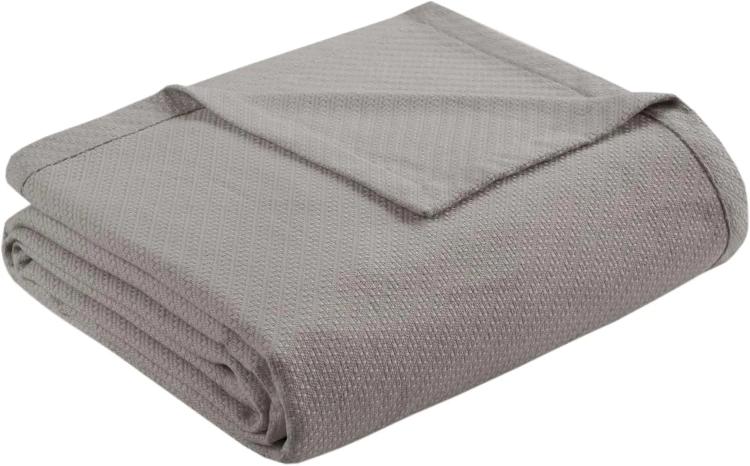 Madison Park Liquid Cotton Luxury Blanket Premium Soft Cozy 100% Ring Spun Cotton For Bed , Couch or Sofa, Twin, Gray